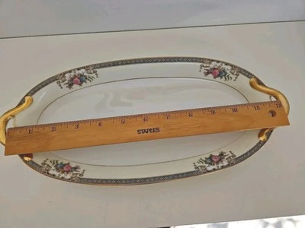 Serving Dishes - Noritake Grasmere Serving Platter Celery And Bowl